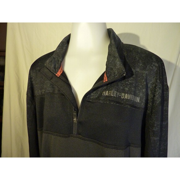 Harley-Davidson Men's Black Long Sleeve Light Weight Polyester-Spandex-Jersey XL - Picture 2 of 4